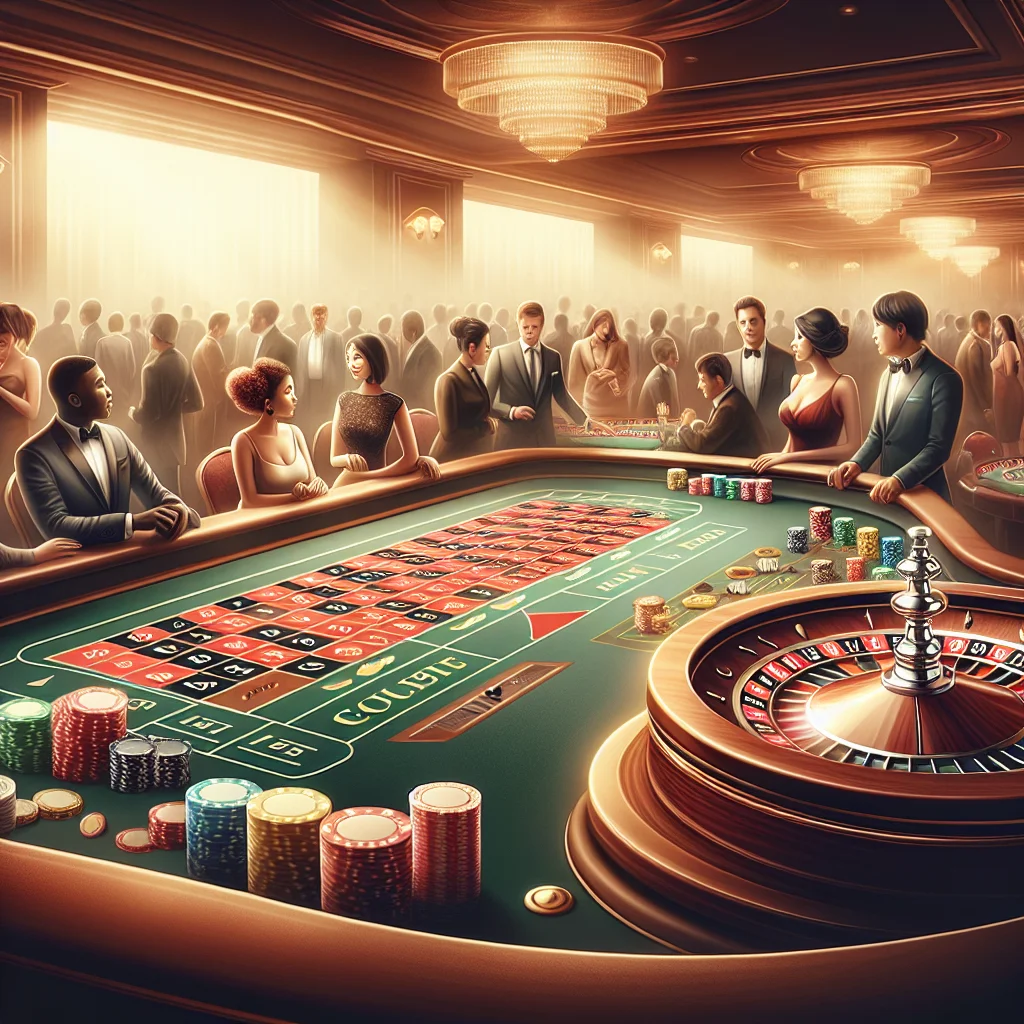 Mesa de roleta em um cassino